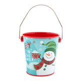 Christmas R.D Bucket(10.2*10.3CM) featuring a snowman design and festive colors for holiday decor.